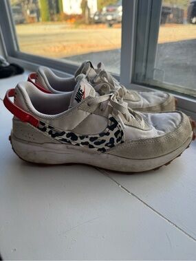 Nike Waffle Debut "White Leopard" Sneakers